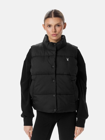 Gilet 'LADIES PUFFER VEST JACKET' Cardio Bunny en noir : devant