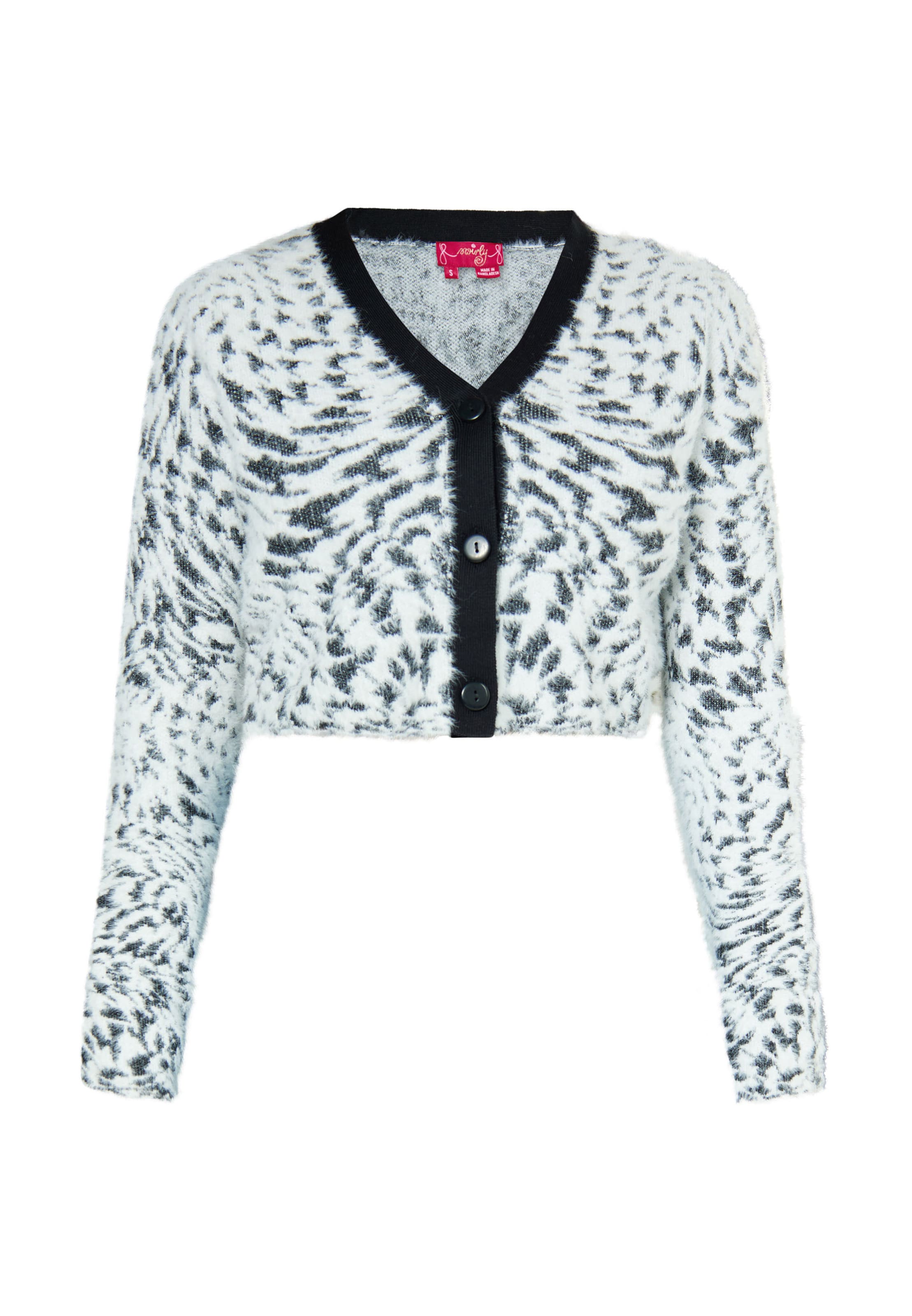 swirly Πλεκτή ζακέτα σε λευκό: μπροστά