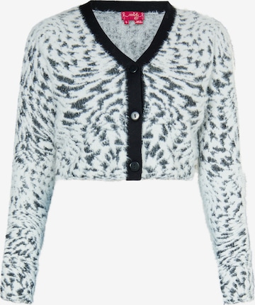 swirly Knit cardigan in White: front