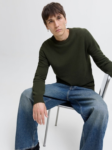 JACK & JONES Trui 'JJEGlobe' in Groen