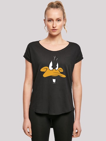 F4NT4STIC T-Shirt 'Looney Tunes Daffy Duck Big Face' in Schwarz: predná strana