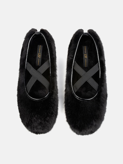 L37 HANDMADE SHOES Slipper 'BLACK LOTUS' 35 suuruses must, Tootevaade