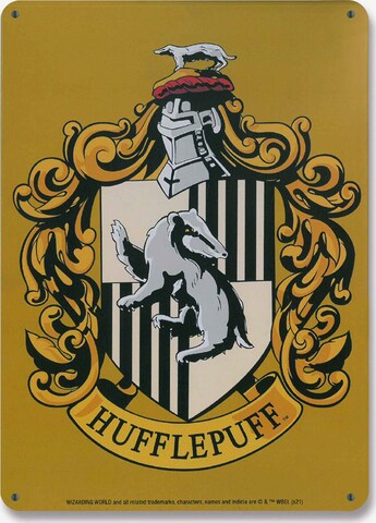 LOGOSHIRT Blechschild 'Harry Potter - Hufflepuff' in Mischfarben: predná strana