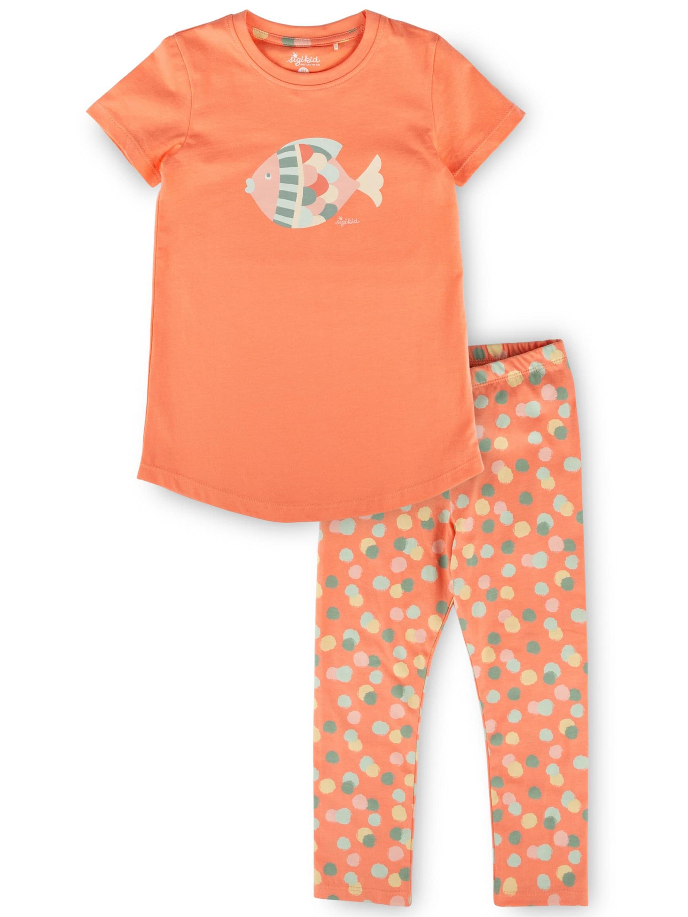 SIGIKID Pajamas 'Pyjama Nachtwäsche' in Orange: front