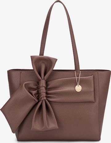 Borsa a spalla 'Borsa a Spalla Donna Velvetine Elite - Pelle Vegana PU con Fiocco' di Diana&Co. in marrone: frontale