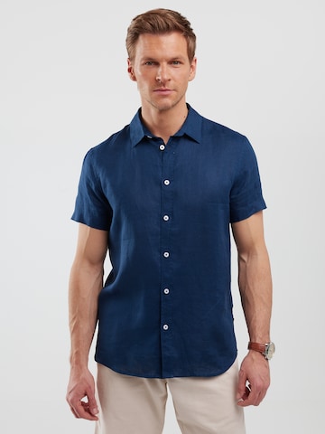 Slim fit Camicia 'Liners' di BIG STAR in blu: frontale