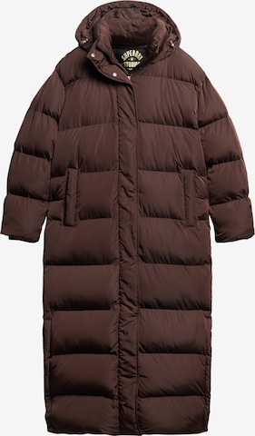 Superdry Wintermantel in Bruin: voorkant