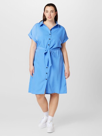 ONLY Carmakoma Košeľové šaty 'DIEGA' - Modrá: predná strana