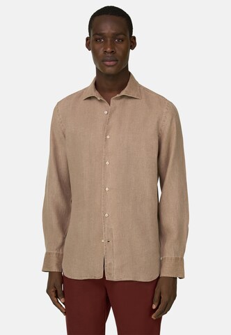 Boggi Milano Regular Fit Hemd in Braun: Vorderseite