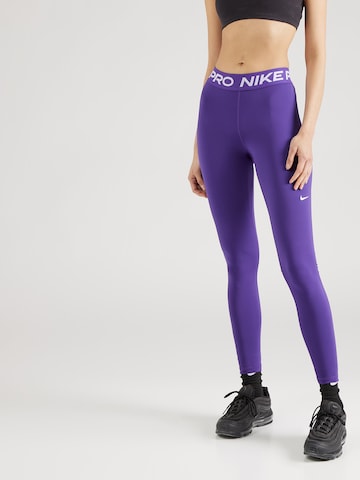 NIKE Skinny Workout Pants 'Pro' in Purple