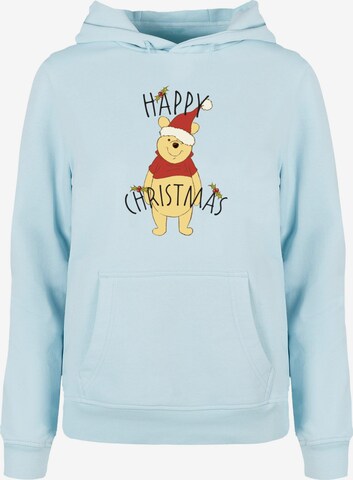 ABSOLUTE CULT Sweatshirt 'Winnie The Pooh - Happy Christmas Holly' in Blauw: voorkant