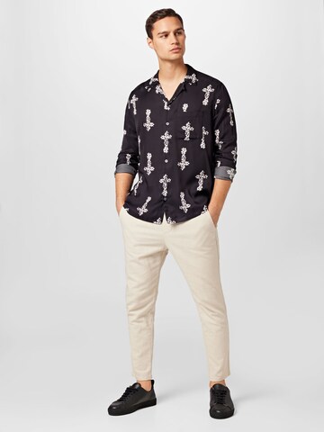 AllSaints Regular fit Button Up Shirt in Black