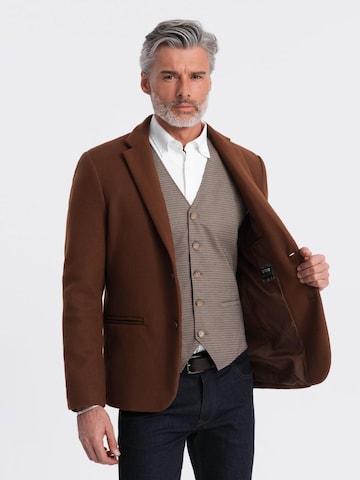 Coupe regular Veste de costume Ombre en marron