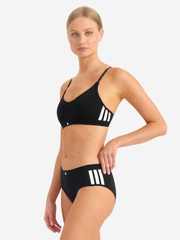 ADIDAS SPORTSWEAR T-shirt Sport bh ' Sport Active Essentials Cotton 3 Stripes ' in Zwart