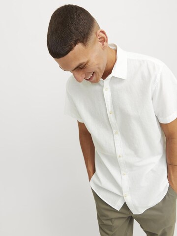 JACK & JONES Comfort fit Button Up Shirt in White