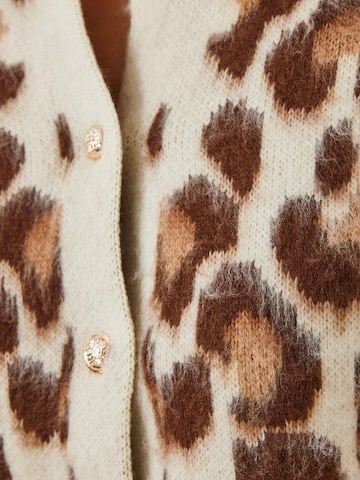 Bianco Lucci Knit Cardigan in Beige