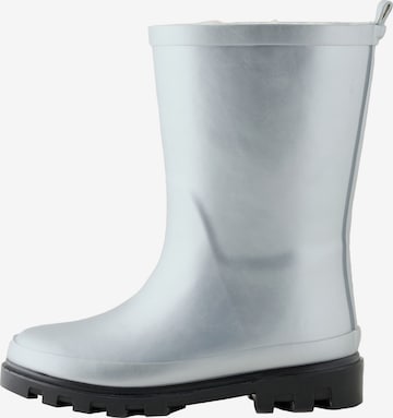 Next Gummistövel i silver: framsida