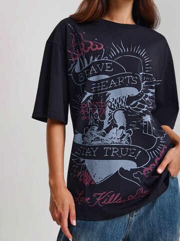 Ed Hardy Majica 'Brave Hearts Stay True' | črna barva