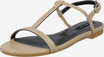 PATRIZIA PEPE Strap Sandals in Beige: front