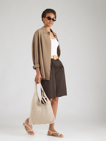 ZABAIONE Wide leg Pleat-front trousers 'Ja44ana' in Brown