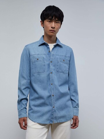 Scalpers Regular fit Button Up Shirt 'Harbour' in Blue