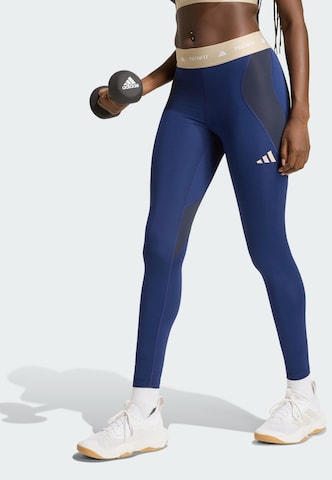 ADIDAS PERFORMANCE Skinny Sporthose in Blau: Vorderseite