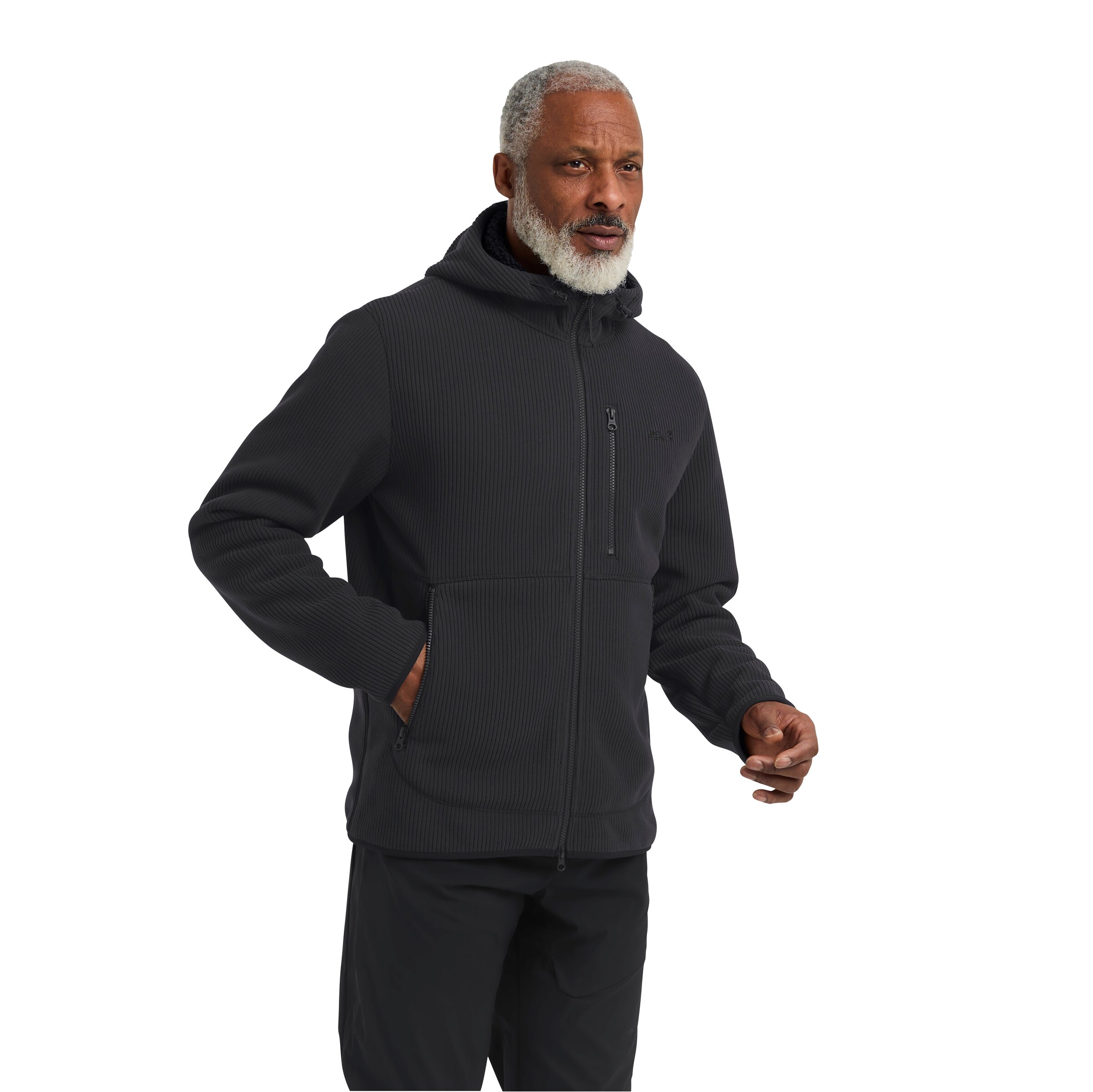 JACK WOLFSKIN Fleecejacke in Schwarz: Vorderseite