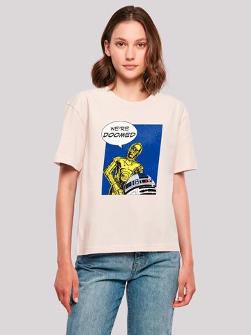 T-shirt 'C3-PO We're Doomed' F4NT4STIC en rose : devant
