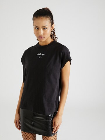 REPLAY T-shirt i svart: framsida