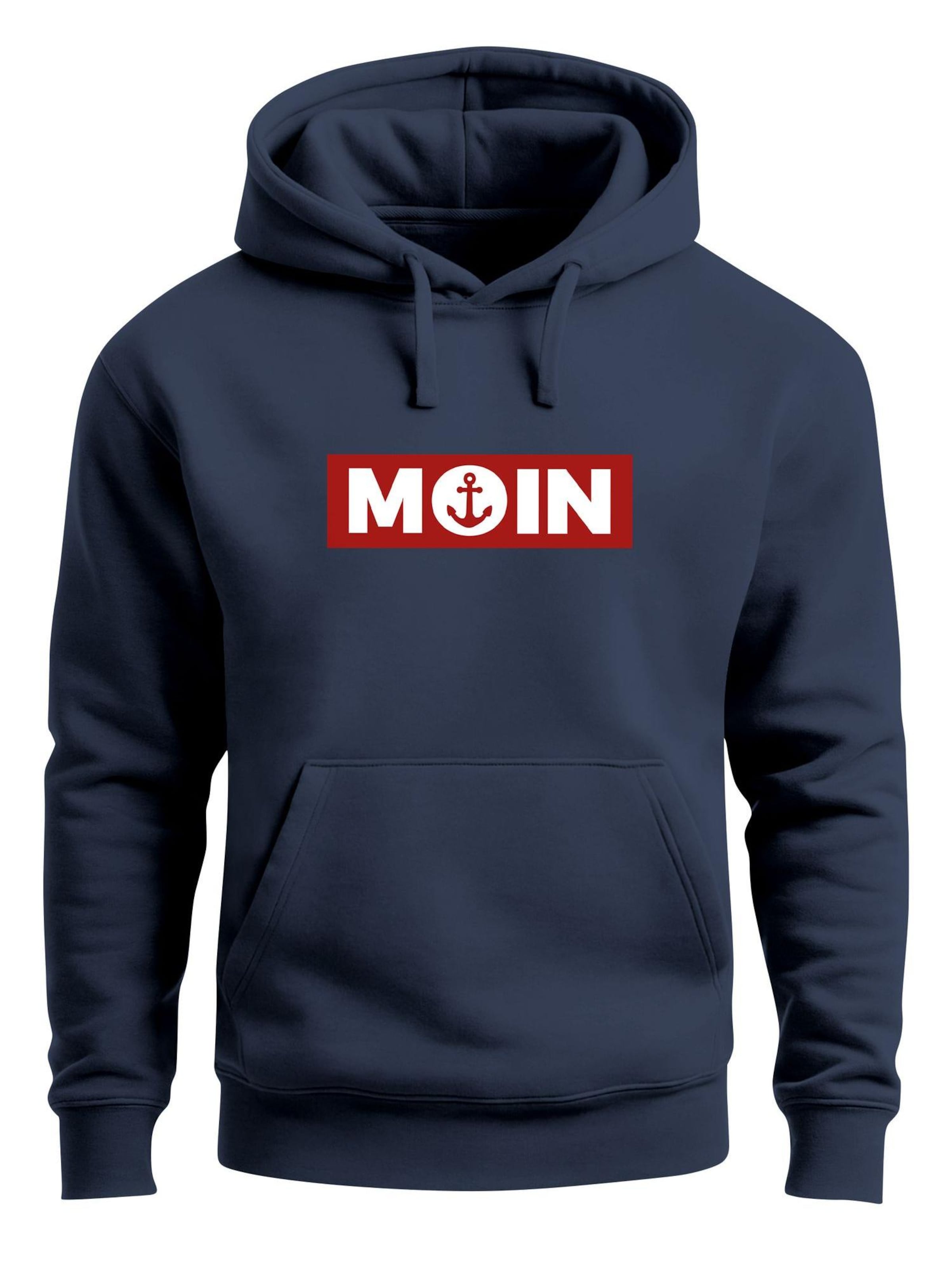 Neverless Sweatshirt 'Moin Anker' in Blue: front