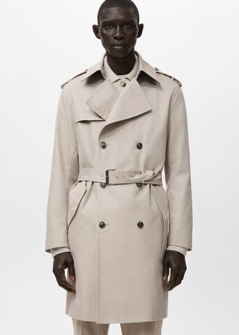 MANGO MAN Between-Seasons Coat in Beige: front