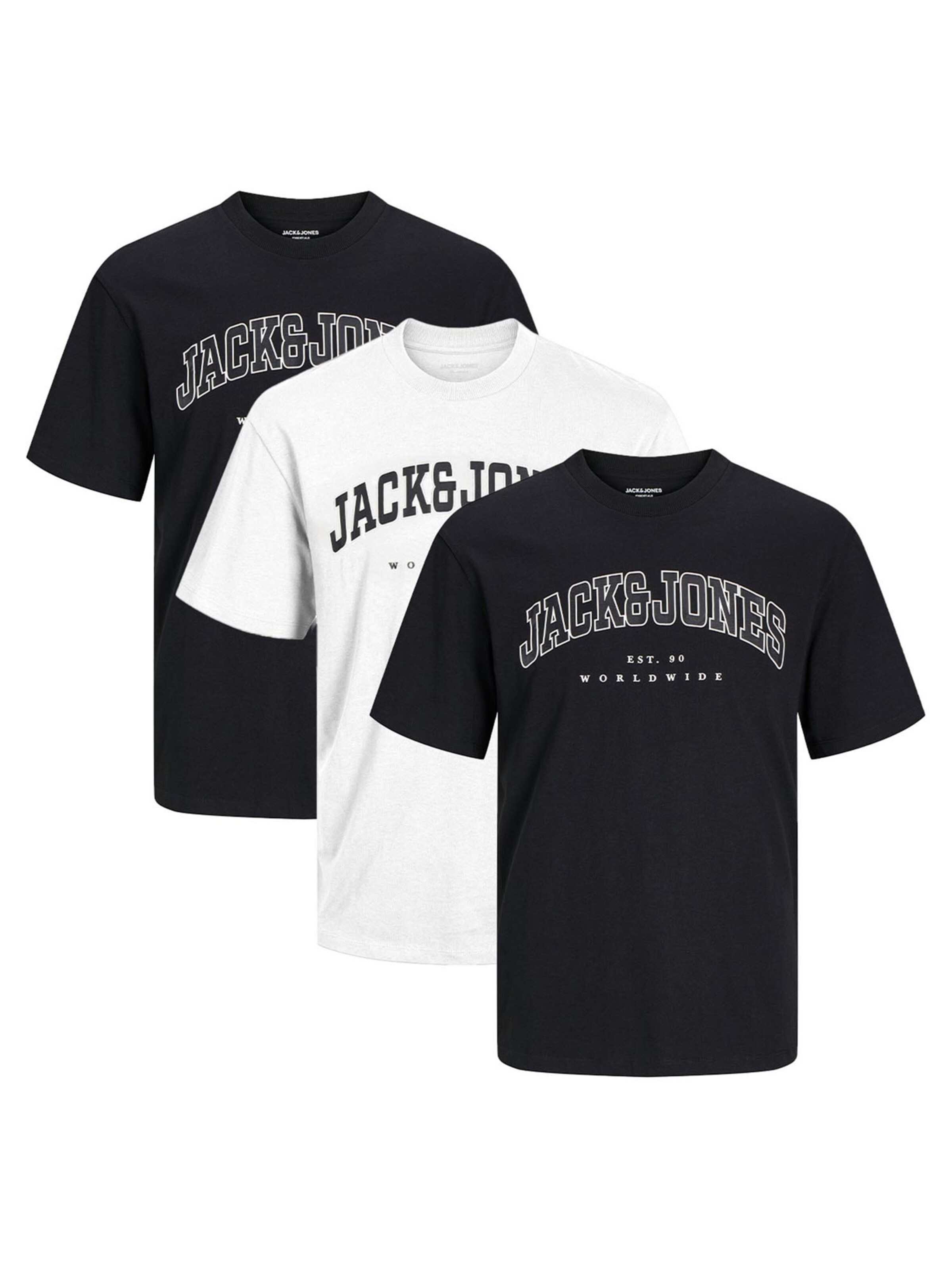 JACK & JONES Shirt 'Caleb Varsity'‌‌‌‌‌‌ in Schwarz: Vorderseite