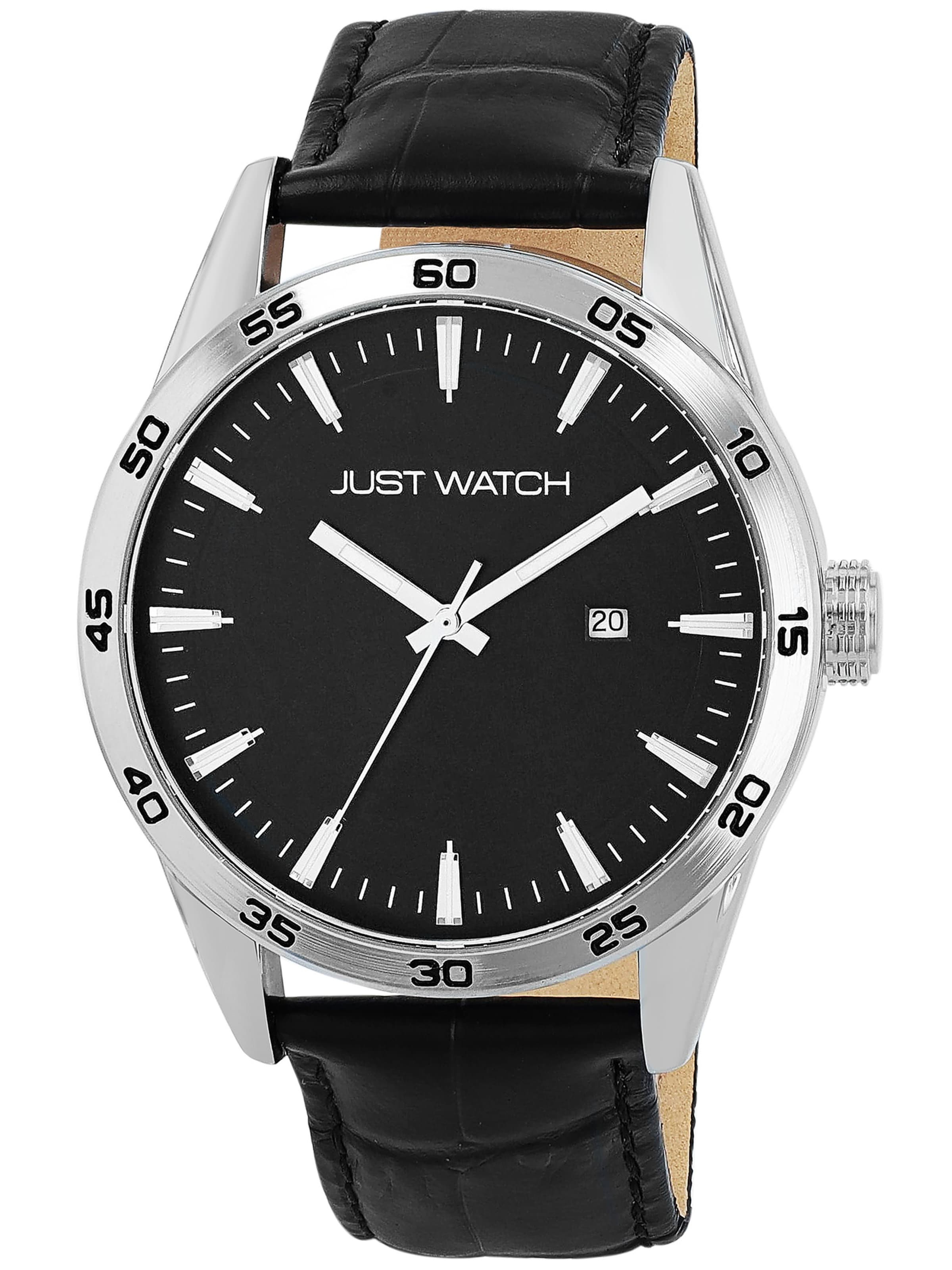 Just Watch Analog Watch 'Datumsanzeige' in Black