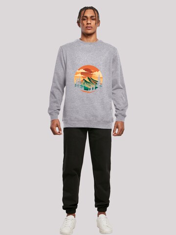 Pull-over 'Sonnenuntergang Berglandschaft' F4NT4STIC en gris