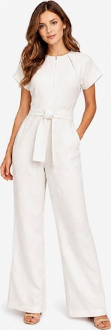 Tuta jumpsuit 'Cloud White Wide-Leg Jumpsuit with Belt' di BIBI SAKALIEVA in bianco: frontale