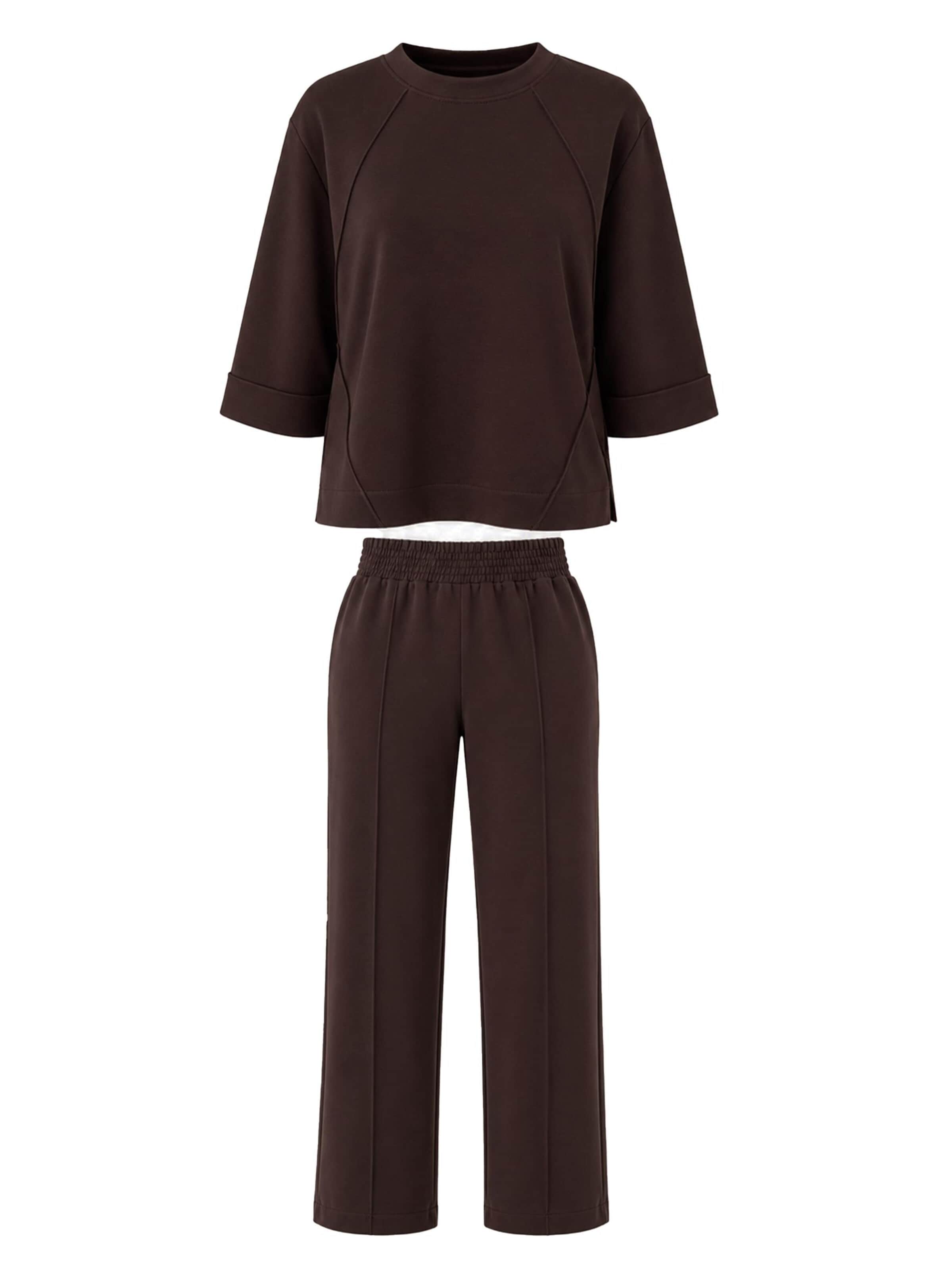 REGINA FASHION Trenirka za tek 'Elegant Tracksuit' | rjava barva: sprednja stran