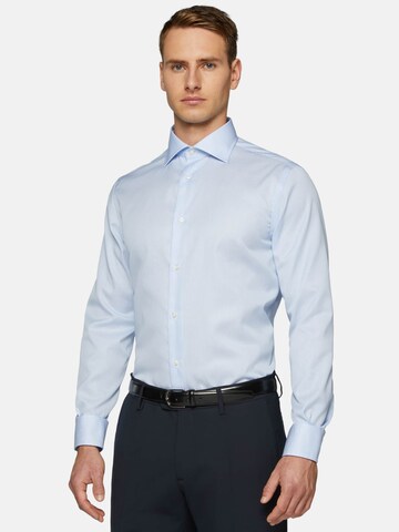 Coupe regular Chemise business Boggi Milano en bleu : devant