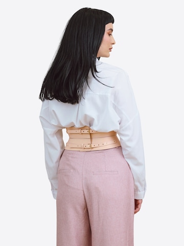 Haute Cuir - Cinturón 'Sablier Corset Belt' en beige