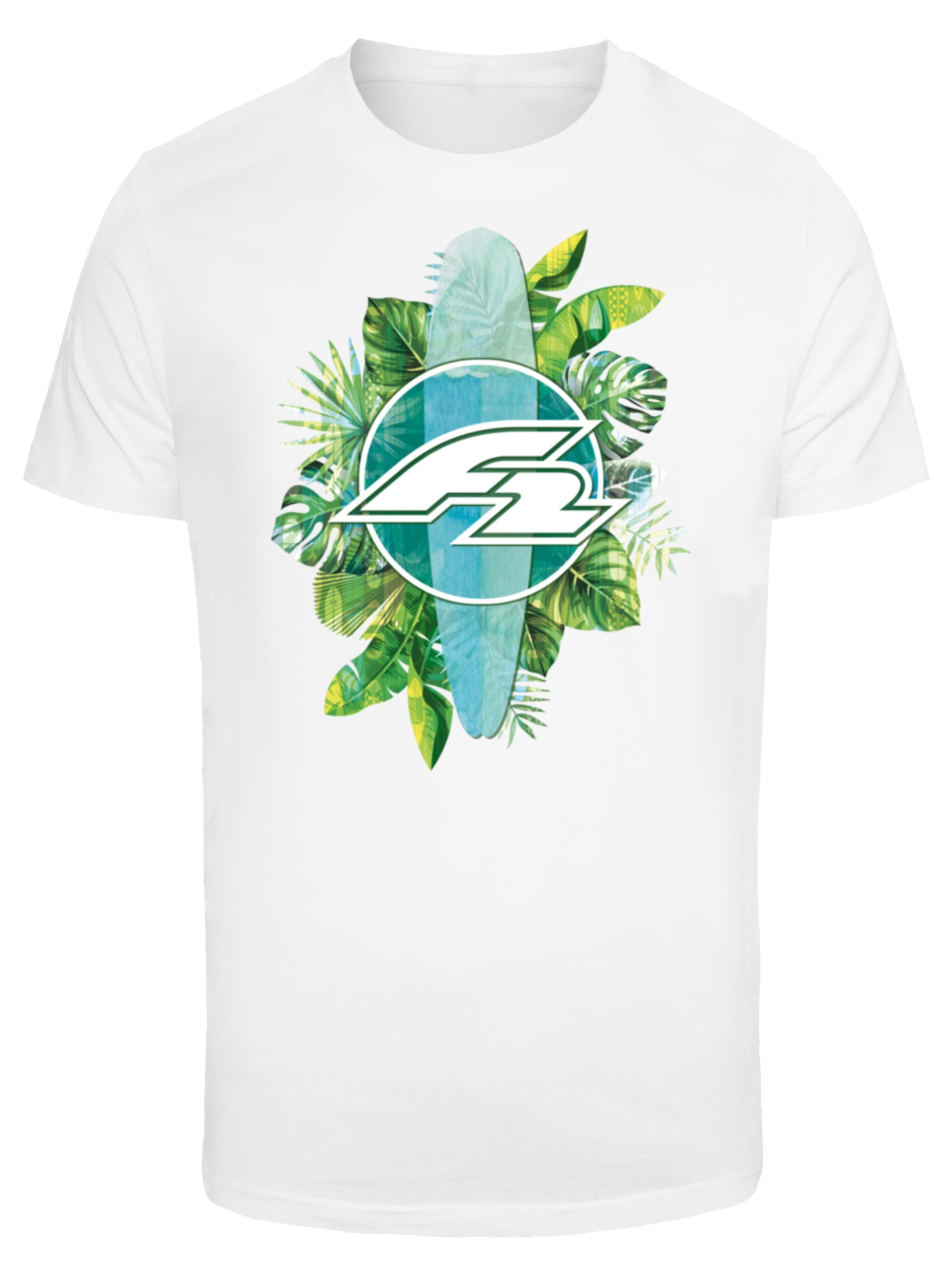 F2 Shirt 'Tropical Surfboards Sommer' in White: front