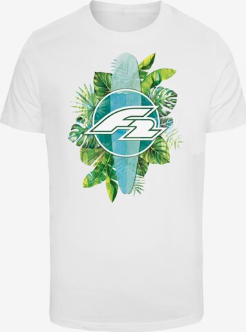 F2 Shirt 'Tropical Surfboards Sommer' in White: front