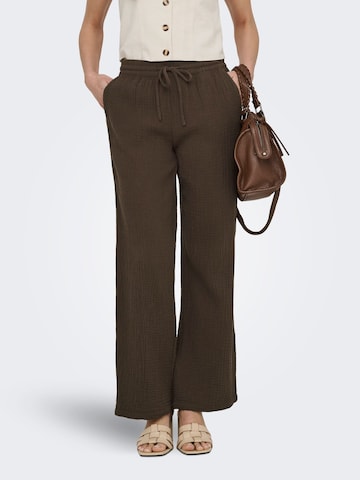 JDY Wide leg Trousers 'JDYTheis' in Brown: front