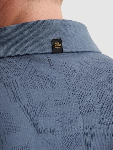 PME Legend T-shirt 'Polo shirt with allover jacquard pattern' i blå