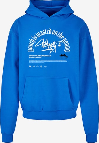 Lost Youth Sweatshirt 'Graffiti' in Blauw: voorkant