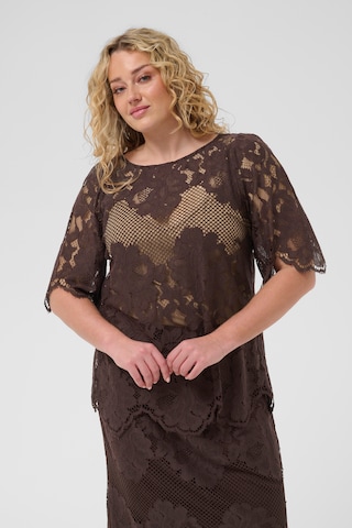 KAFFE CURVE Bluse 'KCCarley' i brun: forside