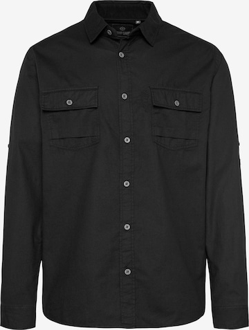 CAMP DAVID Regular fit Button Up Shirt in Black: front