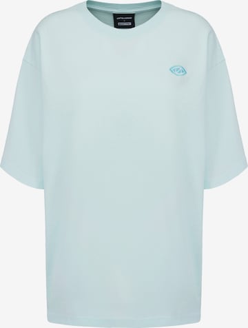 T-Shirt 'BRAVE' UNFOLLOWED x ABOUT YOU en bleu : devant
