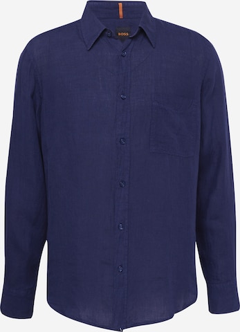 BOSS Orange Button Up Shirt 'Relegant' in Blue: front