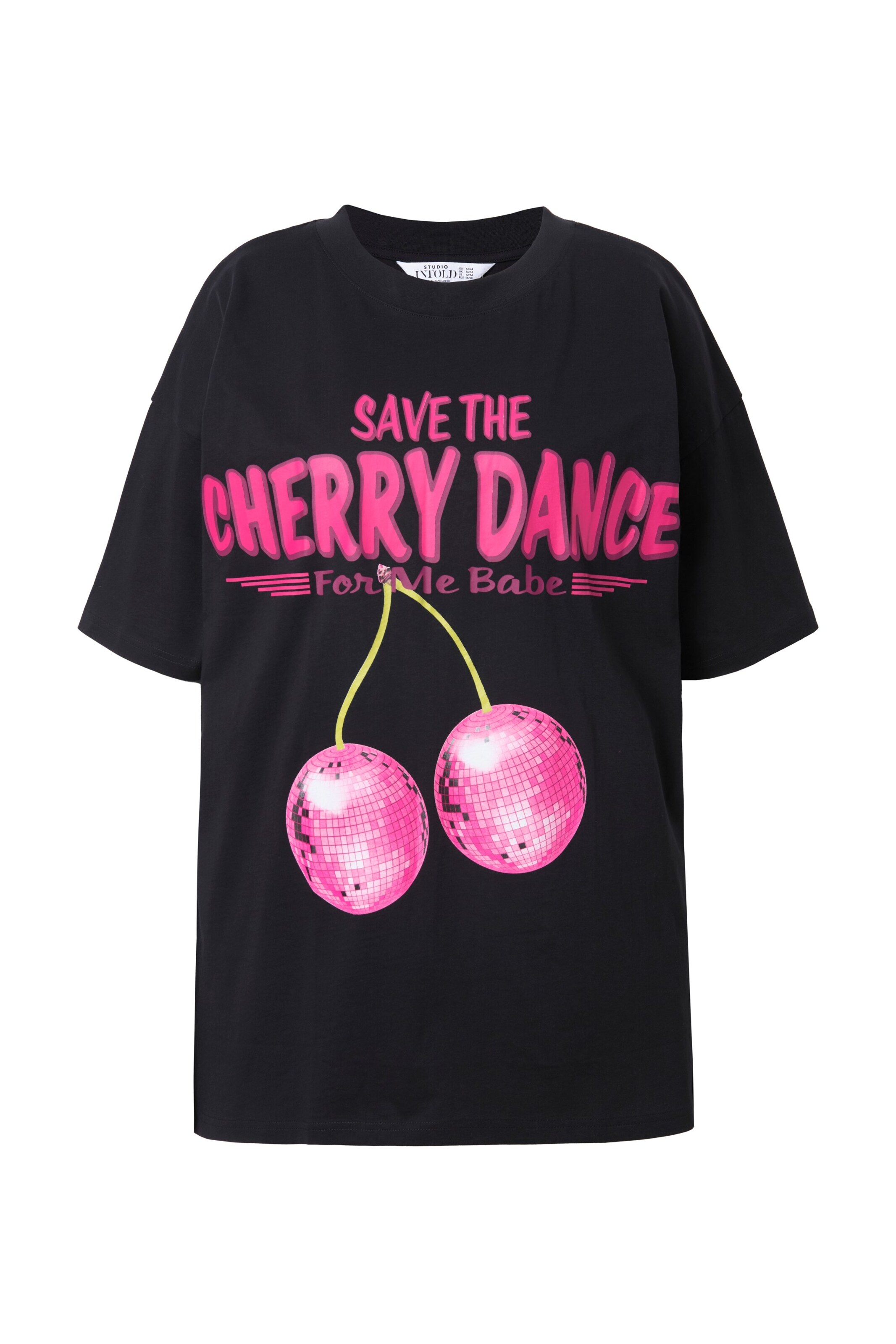 Studio Untold T-Shirt in hellgelb / pink / dunkelpink / schwarz, Produktansicht