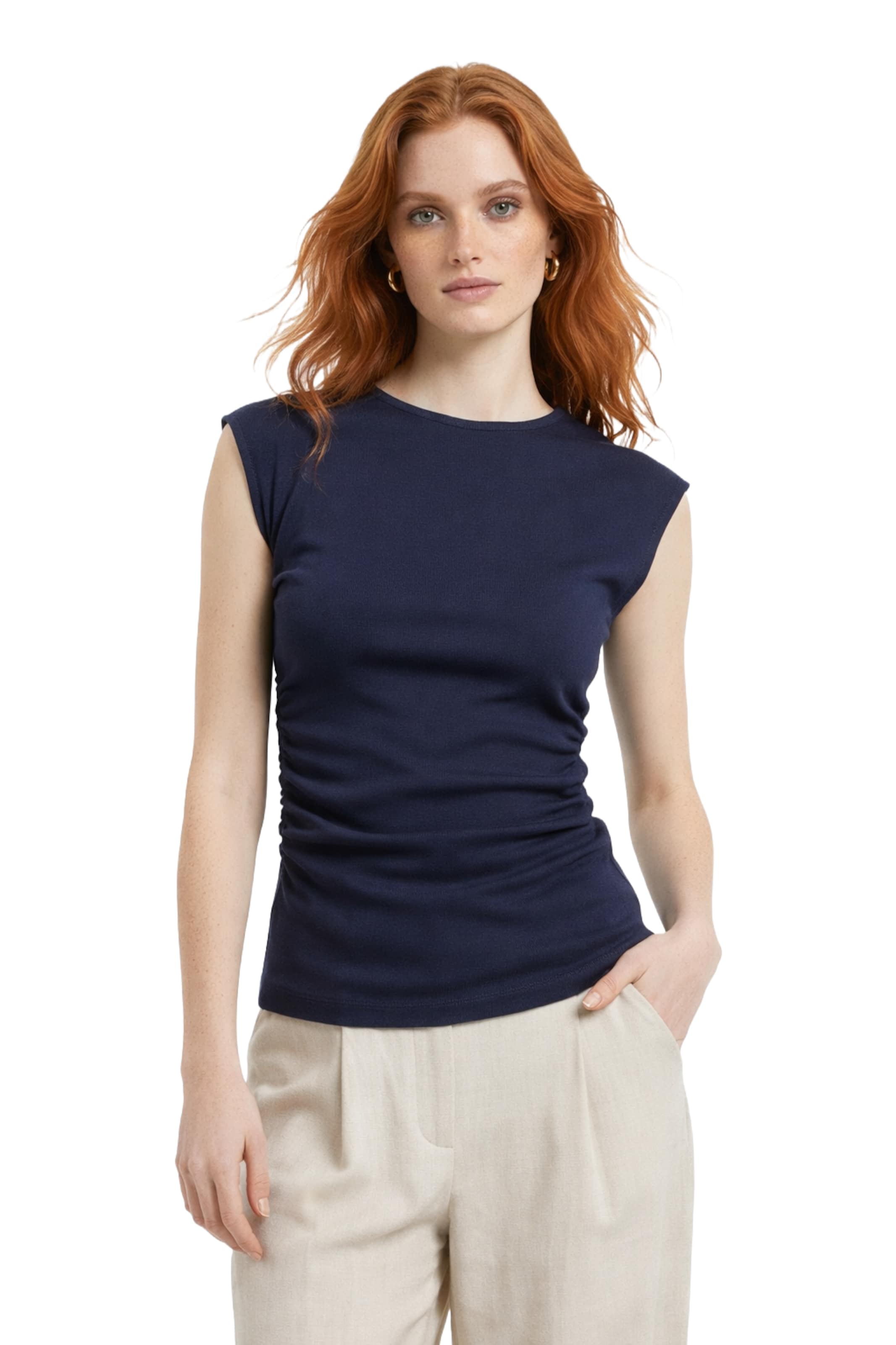 No Matter What Top in Blau: Vorderseite