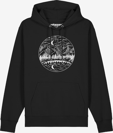 Sweat-shirt 'Mountains by night' Watapparel en noir : devant